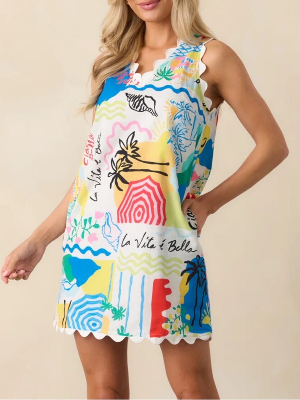 NWT Prosperina Luisa Tropical Print Linen Shift Mini Dress! Size XS So cute!!!